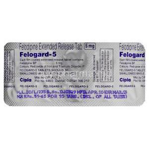 Felogard, Generic Plendil , Felodipine    5 mg Tablets Cipla