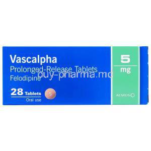 Vascalpha, Generic Plendil, Felodipine  5mg box