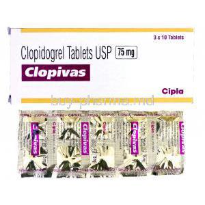 Clopivas, Generic Plavix , Clopidogrel  75mg