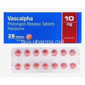 Vascalpha, Generic Plendil, Felodipine 10mg Prolonged-Release