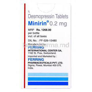Minirin,Desmopressin 0.2mg box  Ferring manufacturer