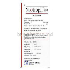 Nootropil, Piracetam 800mg UCB