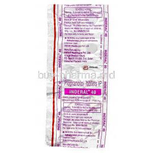 Inderal, Propranolol 40mg  Abbot