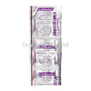 Clofranil, Generic Anafranil, Clomipramine 25mg blister pack