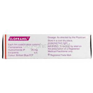 Clofranil, Generic Anafranil, Clomipramine 25mg Box side view