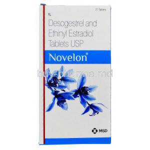 Novelon, Desogestrel-Ethinyl Estradiol, 0.15mg 0.03mg packaging