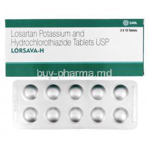 Losarva-H, Generic  Hyzaar,  Losartan Potssium Hydrochlorothiazide 50mg 12.5mg