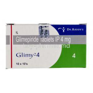 Glimy, Generic Amaryl, Glimepiride 4mg box