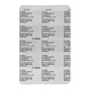 Foradile, Eformoterol Fumarate dihydrate  0.012mcg (Australia) blister pack information