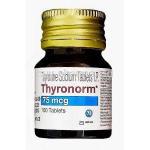 Thyronorm, Generic Synthroid, Thyroxine Sodium 75mcg bottle