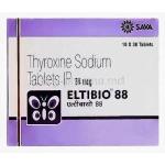 Eltibio 88, Generic Synthroid, Thyroxine Sodium 88mcg Box