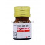 Thyronorm, Thyroxine Sodium Tablets I.P., 12.5mcg, Abbott, Bottle front presentation