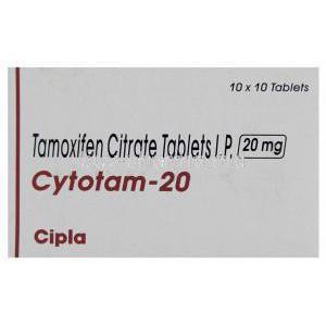 Cytotam, Generic Nolvadex,  Tamoxifen 20 Mg Tablet (Cipla) Box