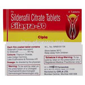 Silagra-50, Sildenafil Citrate 50mg Box