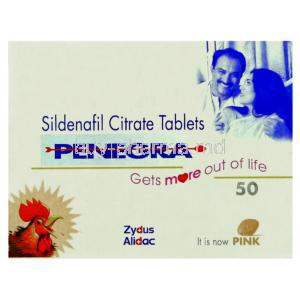 Penegra, Sildenafil Citrate 50 mg Tablet (Zydus Healthcare) Box