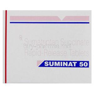 Suminat, Generic  Imitrex,  Sumatriptan Tablet (Sun Pharma) Box