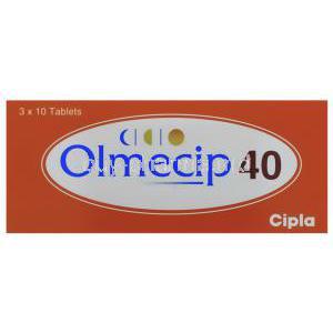 Olmecip, Generic Benicar,  Olmesartan Medoxomil 40mg Tablet (Cipla) Box Front