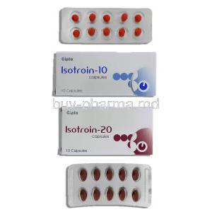 Isotroin, Generic  Accutane,  Isotretinoin 10mg / 20mg Capsule (Cipla)