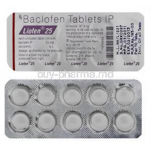 Liofen, Generic Lioresal, Baclofen 25mg Tablet (Sun Pharma)