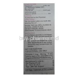 Tobramycin Ophthalmic Solution Eye Drop box warning