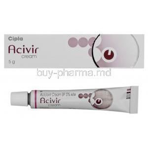 Generic Zovirax Cream, Acycolvir tube and box