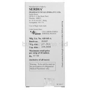 Coversyl 2, Generic Aceon, Perindopril 2 mg Serdia manufacturer