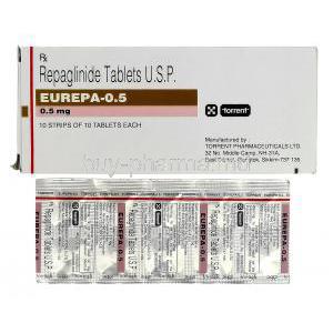 Eurepa 0.5, Generic Prandin, Repaglinide 0.5mg