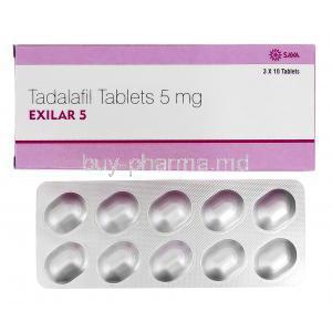 Exilar-5, Generic Cialis, Tadalafil  5mg