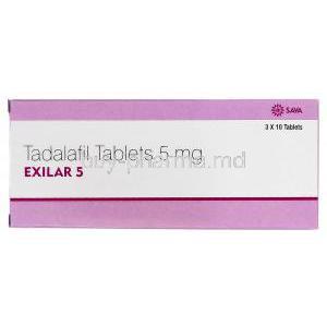 Exilar-5, Generic Cialis, Tadalafil  5mg box