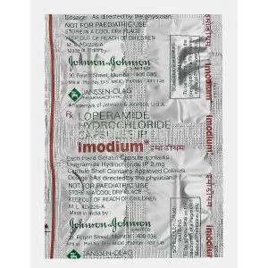 Imodium, Loperamide Hydrochloride 2mg capsule pack information