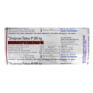 Depakote 500, Divalproex Sodium 500 mg blister pack information