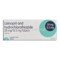 Lisinopril 20 mg/ Hydrochlorothiazide 12.5 mg box