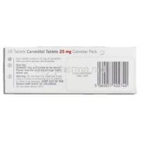 Carvedilol  25 mg box information