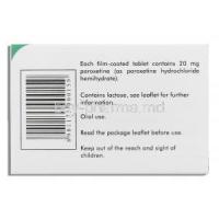 Paroxetine 20 mg box information