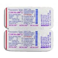 Deslor, Generic  Clarinex, Desloratadine 5 mg packaging