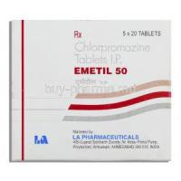 Emetil, Generic Largactil, Chlorpromazine 50 mg box