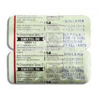Emetil, Generic Largactil, Chlorpromazine 50 mg packaging