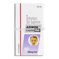 Aziwok Liquid 100, Generic Azithromycin, 15 ml Oral Suspension, box