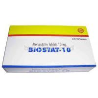 Generic Lipitor, Biostat, Atorvastatin 10 mg, box