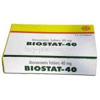 Generic Lipitor, Biostat, Atorvastatin 40 mg, box
