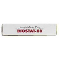 Biostat, Generic Lipitor, Atorvastatin 80 mg box sideview