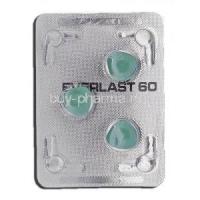 Everlast-60, Generic Priligy, Dapoxetine, 60 mg, Tablet, Strip description