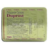 Duprost, Generic Avodart, Dutasteride 0.5 mg, Strip description
