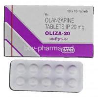 Oliza-20, Generic Zyprexa, Olanzapine, 20 mg, Tablet