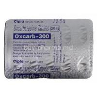 Oxcarb-300, Generic Trileptal, Oxcarbazepine, 300 mg, Strip description
