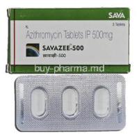 Savazee-500, Generic Zithromax, Azithromycin, 500 mg, Tablet