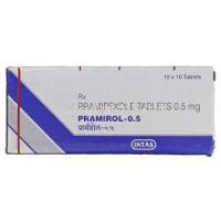 Pramirol-0point5, Generic Mirapex, Pramipexole Dihydrochloride, 0.5 mg, Box
