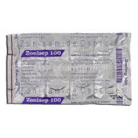 Zonisep 100, Generic Zonegran, Zonisamide, 100 mg, Strip