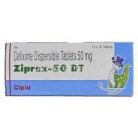 Ciprax-50 DT, Generic Suprax, Cefixime Dispersible, 50 mg, Box