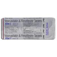 Xtor-F, Atorvastatin, 10 mg, Fenofibrate, 160 mg, Strip description